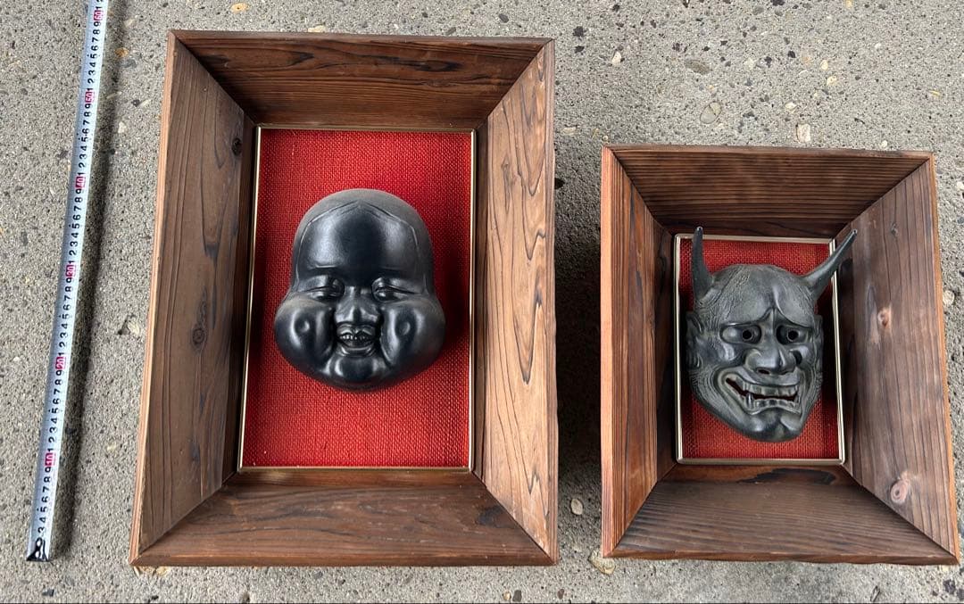 般若のお面 壁掛け 般若 【値下中】般若面おたふく面壁掛け