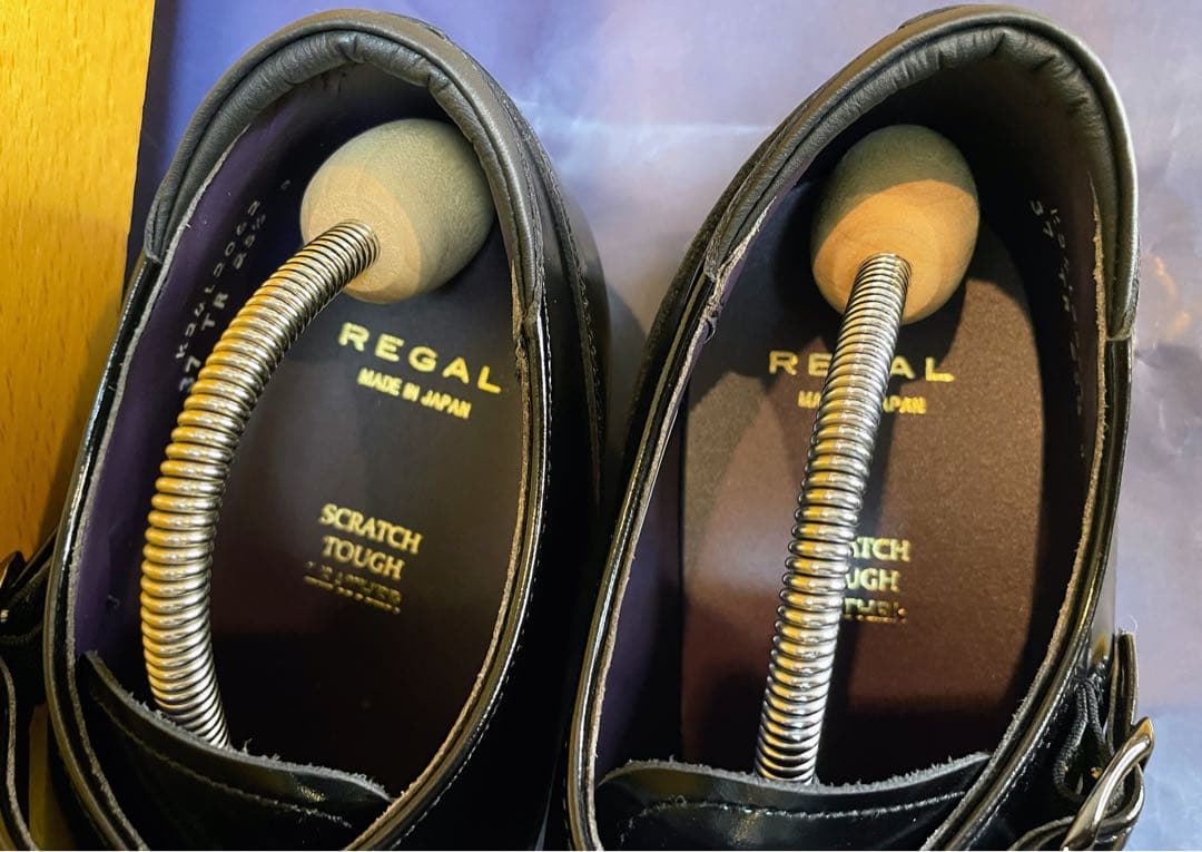 新品リーガルビジネスシューズダブルモンクストラップタフスクラッチレザー25.5