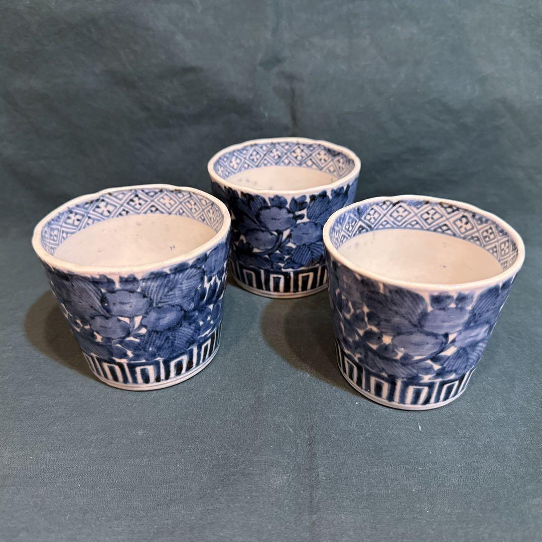 古伊万里 蕎麦猪口 江戸後期 花草唐草文 - メルカリ