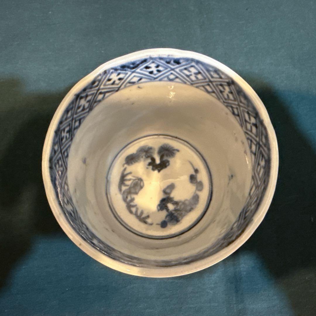 古伊万里 蕎麦猪口 江戸後期 花草唐草文 - メルカリ