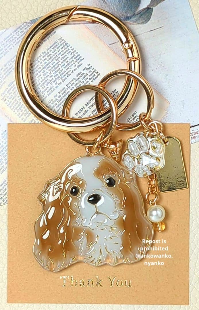 キャバリア　愛犬 ankoわんこシリーズ　バッグリング　犬　Dog