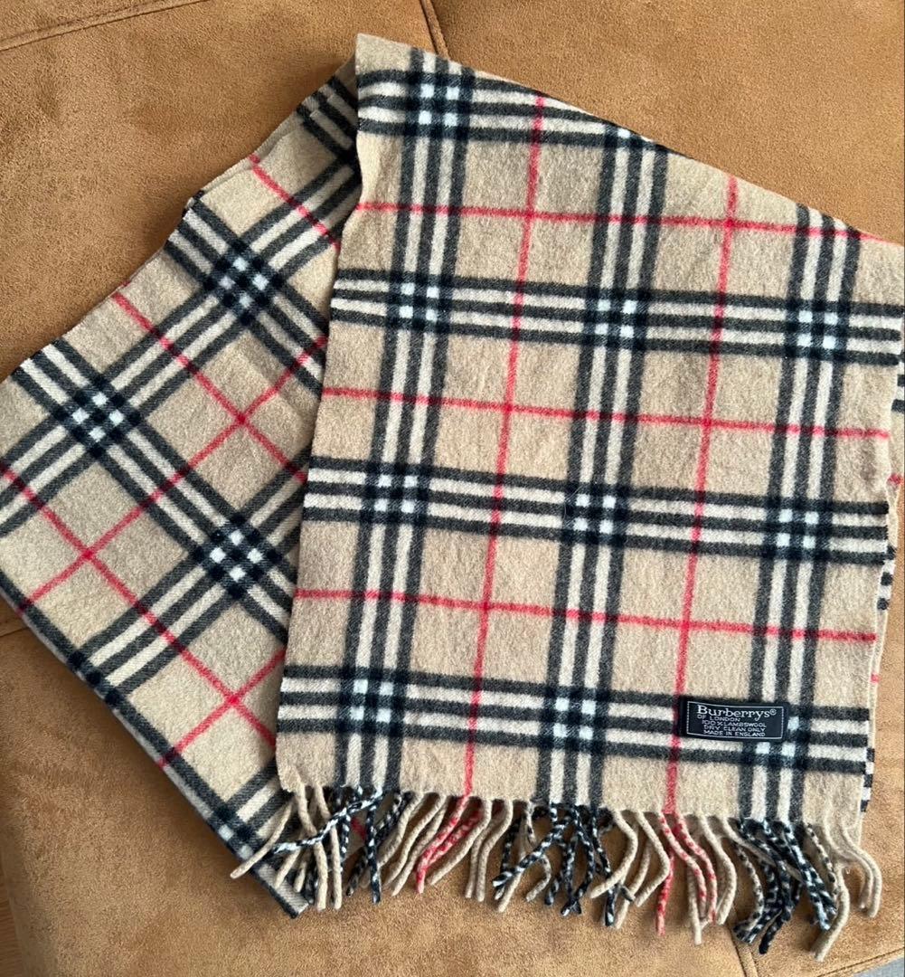 ☆ Burberrys 100% ラムウール マフラー チェック柄 - メルカリ
