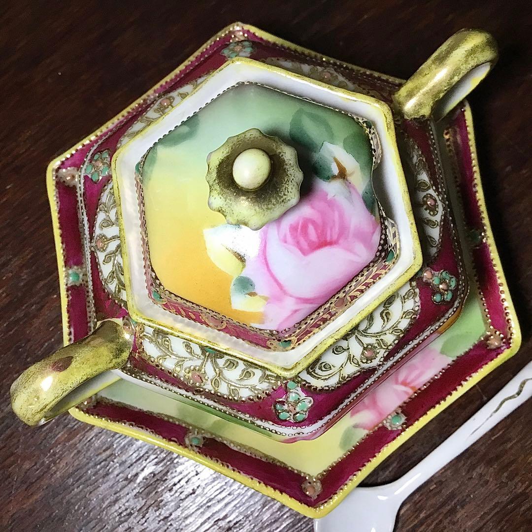 オールドノリタケ◇シュガーポット◇金彩 薔薇