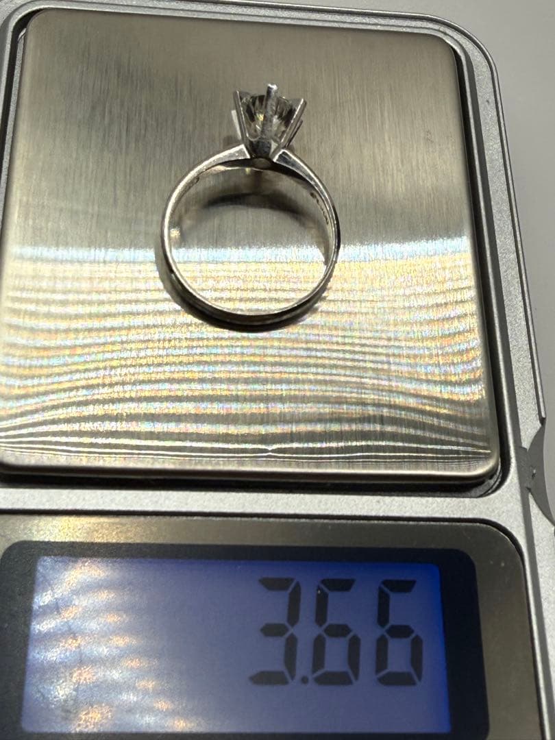 Pt900 プラチナ ジルコニア リング 超音波洗浄器洗浄済み