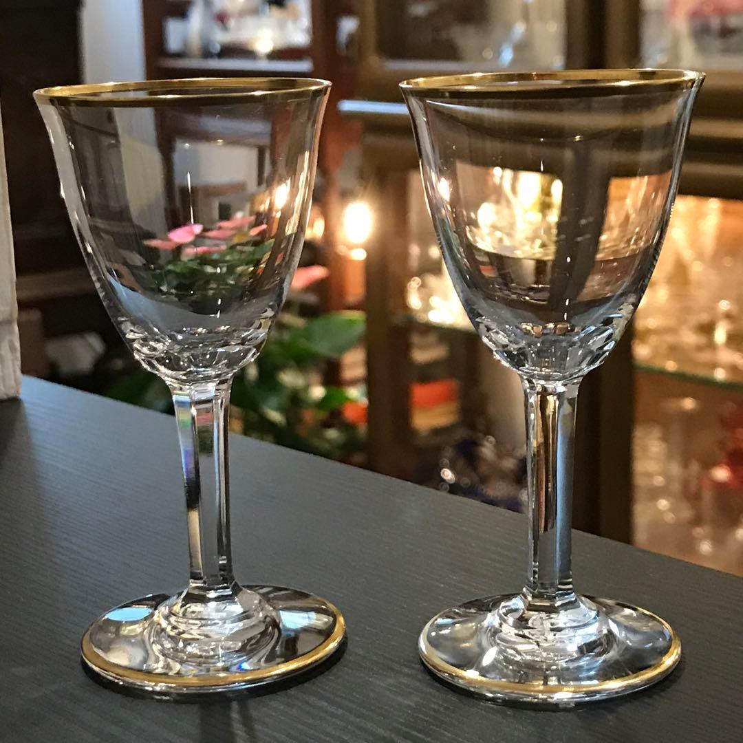 稀少オールドバカラBaccaratディレクトワール☆ショットグラス♡ペア♡24k