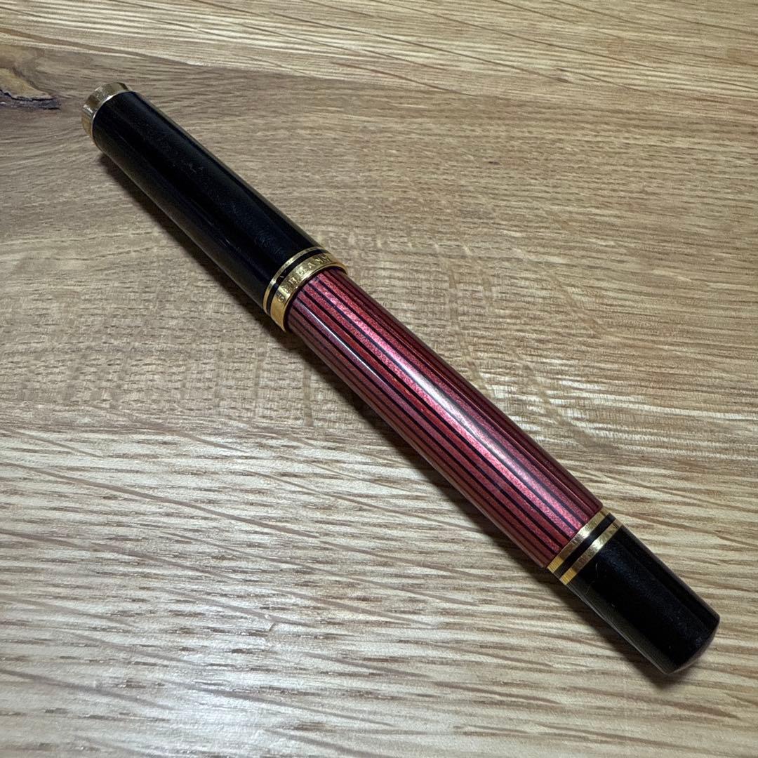 ペリカン スーベレーン 赤縞 14C 585 万年筆 ヴィンテージ筆記具 ドイツ