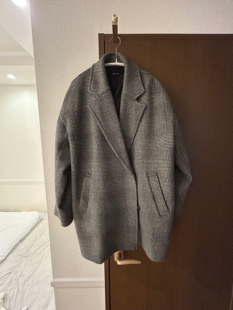 ジャーナルスタンダード グレー チェック柄 ダブルブレストコート 38