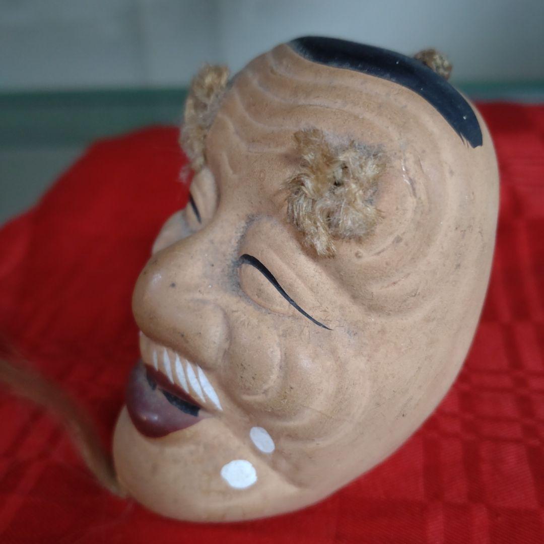 昭和 伝統的な翁の陶器製土鈴