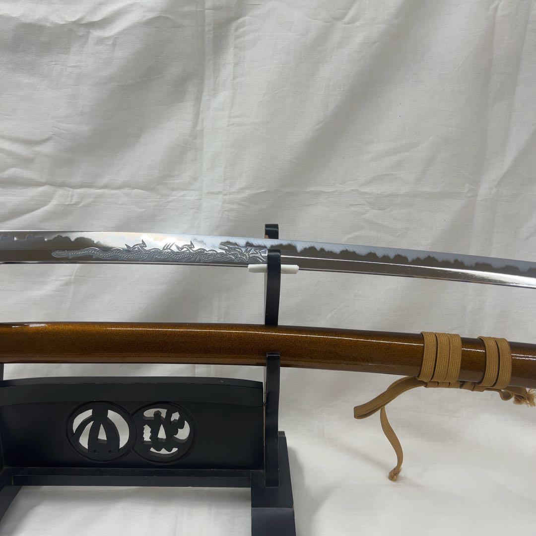 【模造刀】二本差し 太刀 脇差 昇龍 梵字 彫り込み