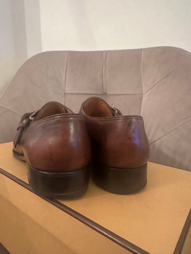 掘り出し物⭐️ジョンロブ‼️6E⭐️モンクストラップ‼️ブラウン⭐️破格‼️