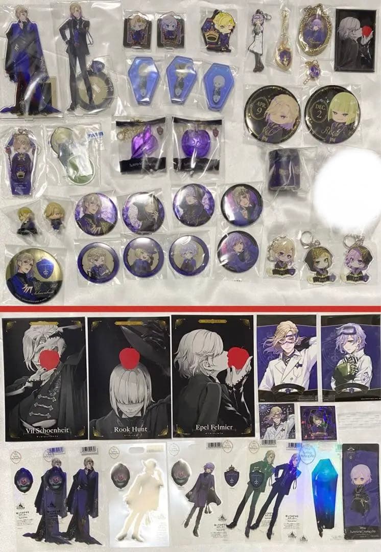 ツイステ　アクスタ　缶バッジ　バースデー　ナムコ　Q-pot イデア　フィギュア