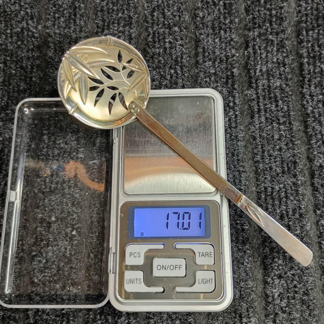 銀製 竹模様の 銀 匙 17g silver レトロ 鍋物 湯豆腐 お玉