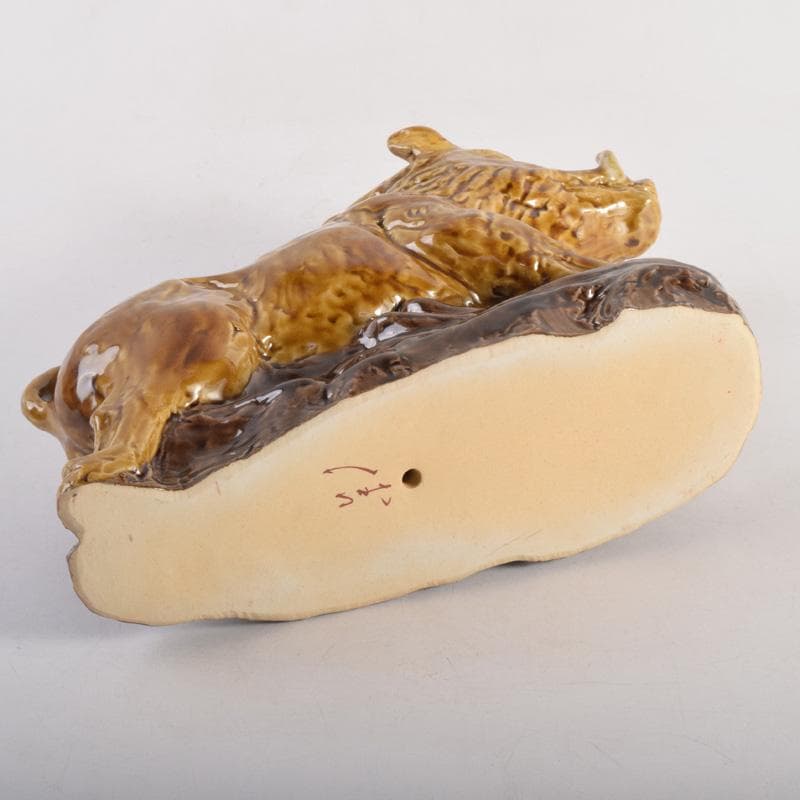 九谷焼 人間国宝 三代徳田八十吉作 猪 干支置物 C 8299 工芸品