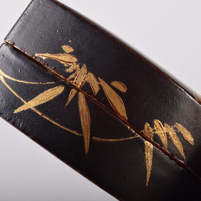 茶道具　唐物　山水蒔絵　巻物形香合　箱付　V　R8424