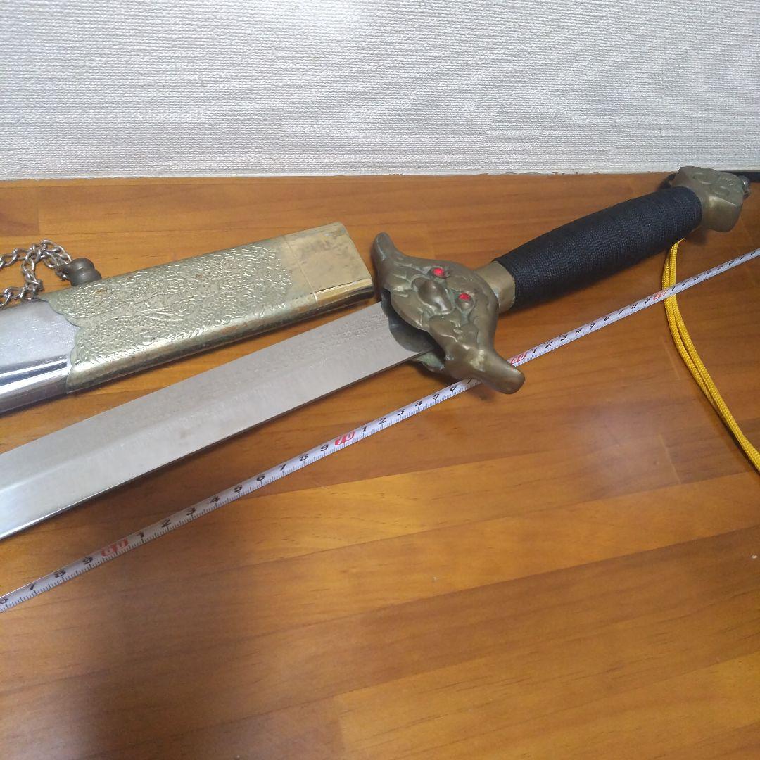 中国剣 装飾的な武器 赤い宝石付き