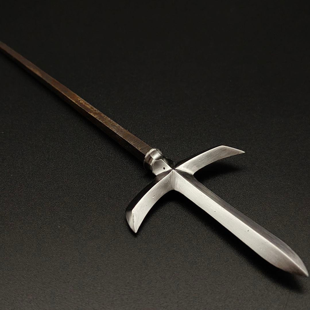 武道具　矢じり　十文字槍　鏃　古式　弓道具　鉄製　職人作　美術品