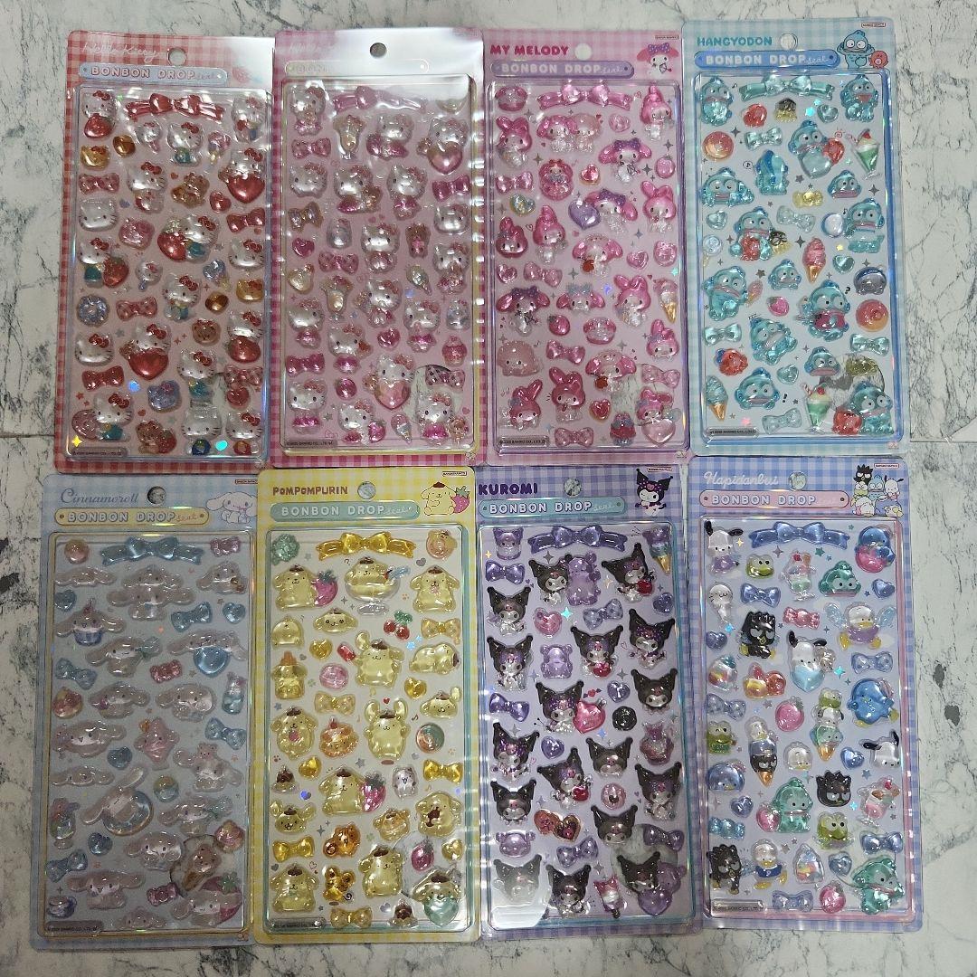 ボンボンドロップシール サンリオ 新作 全8種類 正規品，大得価