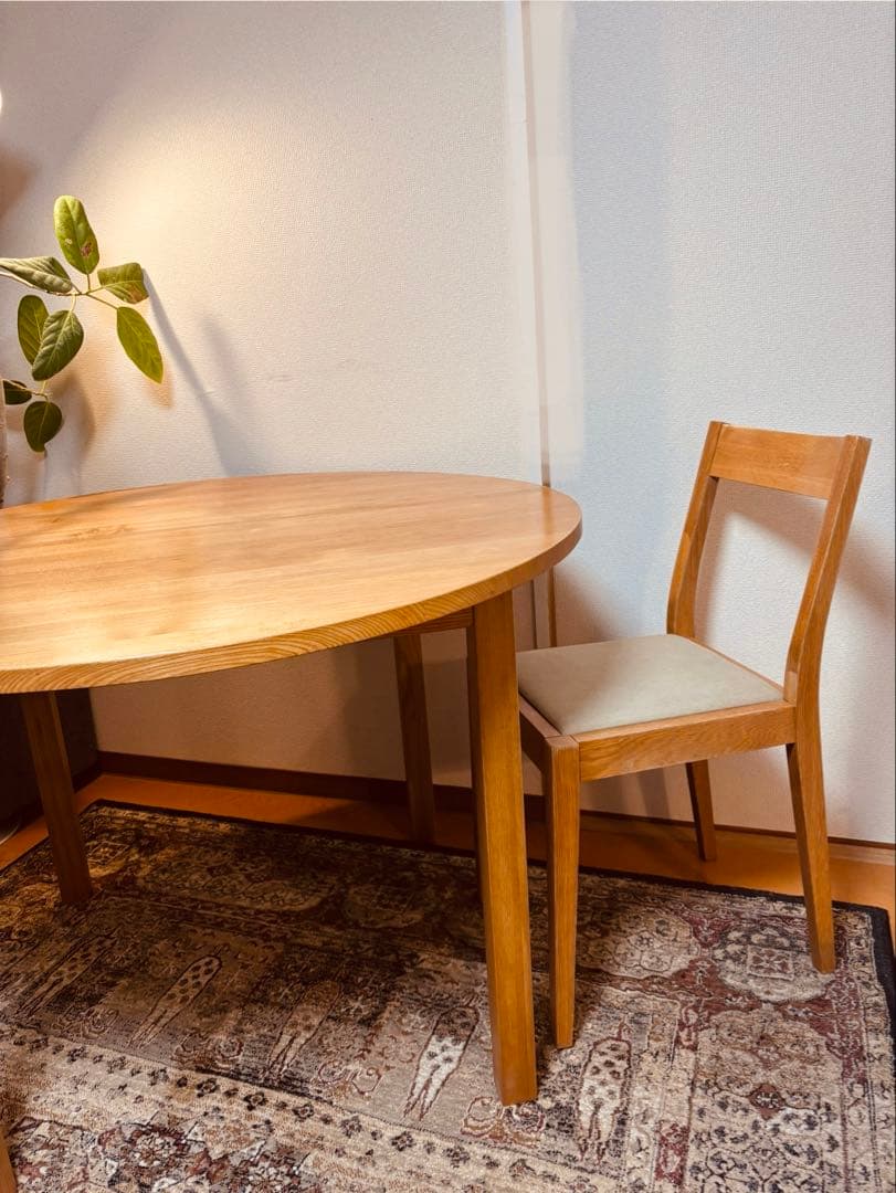 ⭐️スペシャル⭐️廃盤希少⭐️タモ無垢材⭐️丸テーブル⭐️無印良品⭐️円卓