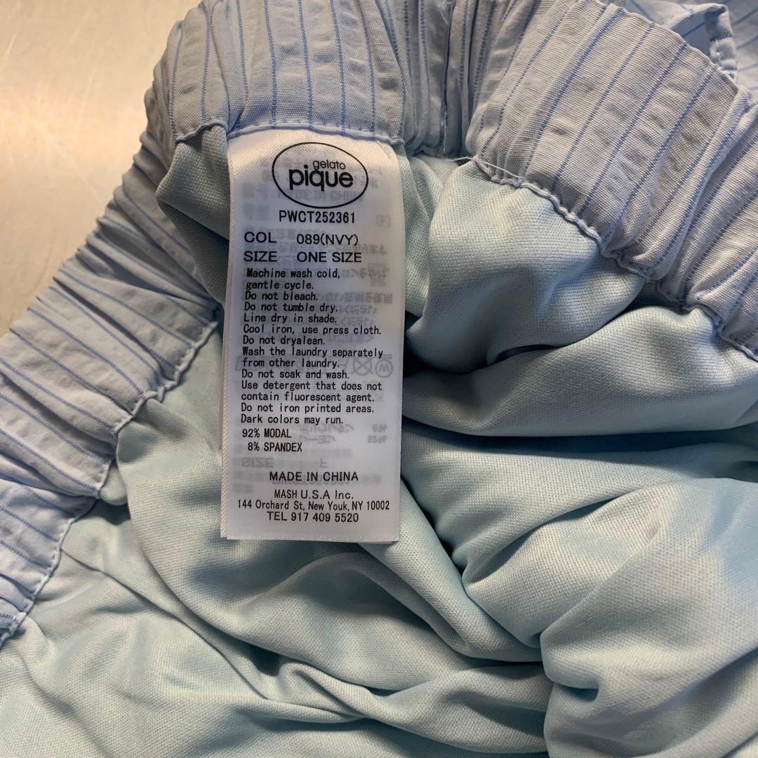 ジェラートピケ　ベアワンポイントTシャツ&ストライプショートパンツ