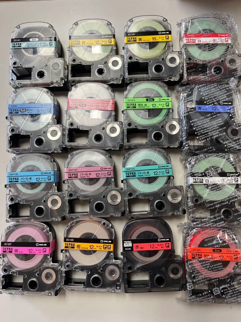 テプラPRO930本体と多色テープセット（新品&中古混合）
