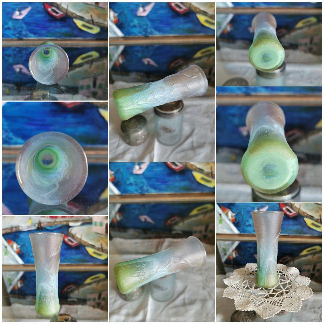 アンティーク ドームナンシー アイリス紋花器 オパールセント パートド