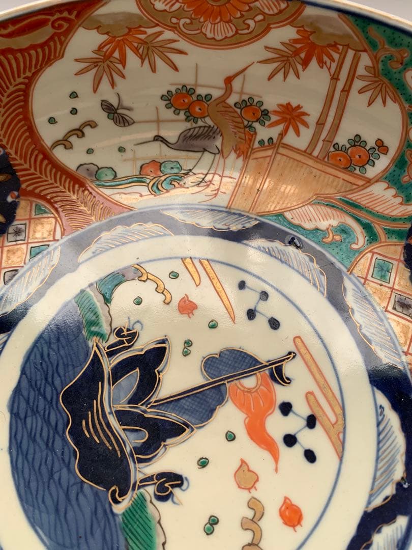 古伊万里 赤絵大三鉢 時代箱付き 送料込み