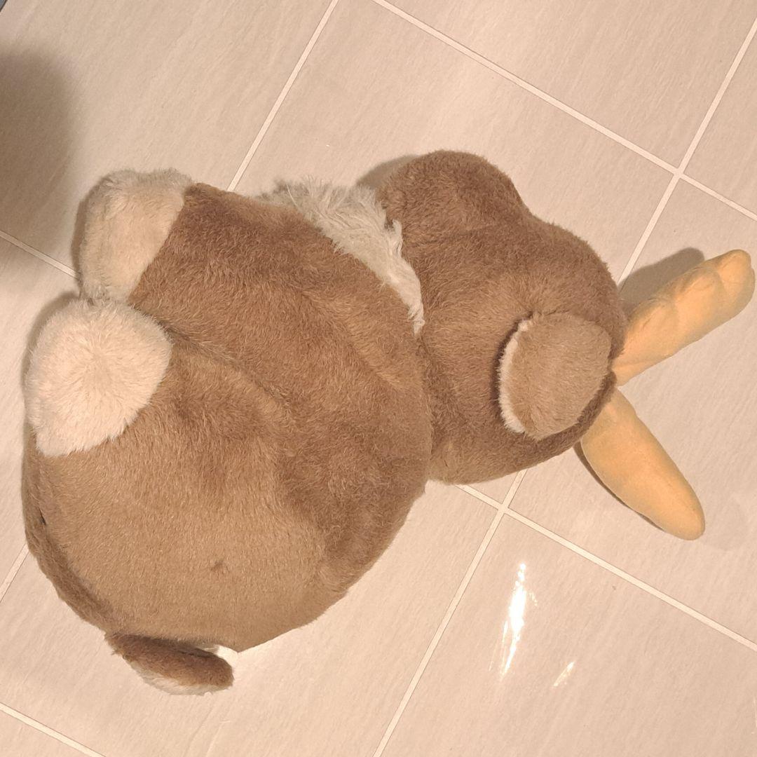 昭和レトロかわいいトナカイ　ぬいぐるみ 赤い鼻と黄色い角　ビッグサイズ