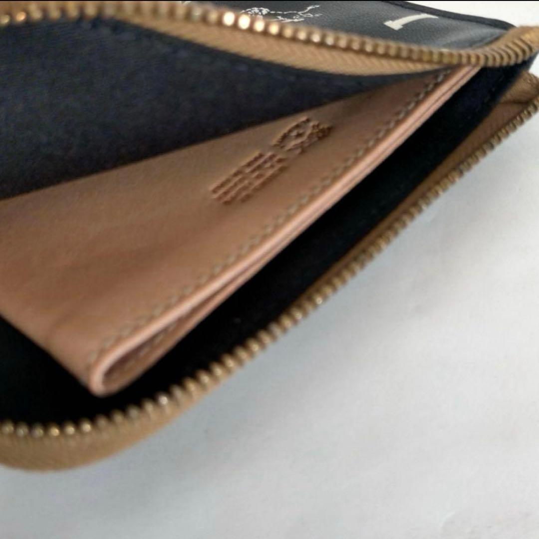 IL BISONTE モノグラム スクエア型 L字レザー 財布