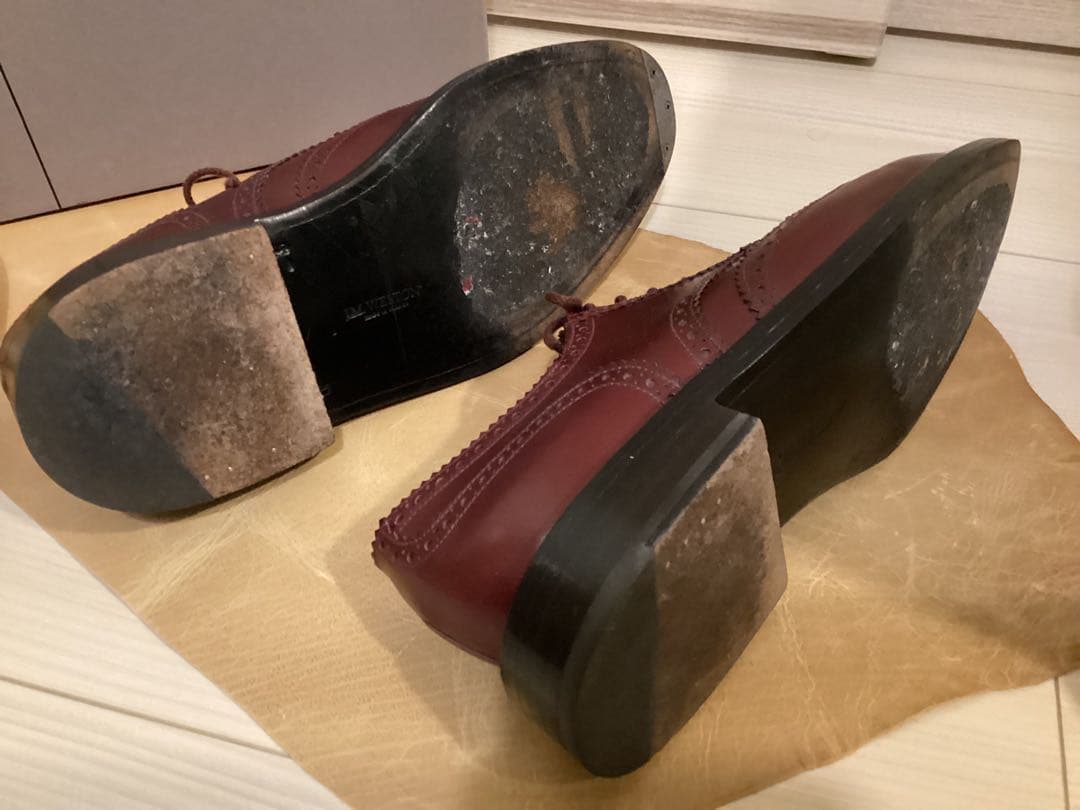 美品jm weston フルブローグ　バーガンディ　サイズ5.5D