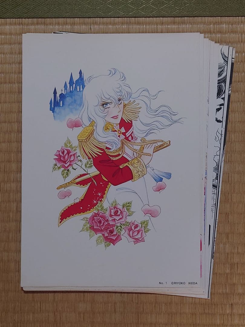 ベルサイユのばら B4 複製原画3枚組、復刻版ベルばら手帳、オスカル