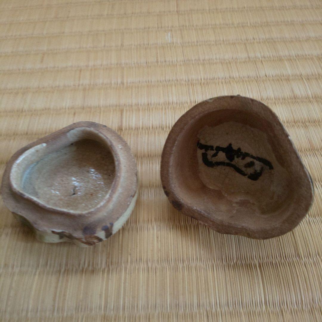 A 189 香合 織部・大綱老師　花押共箱付