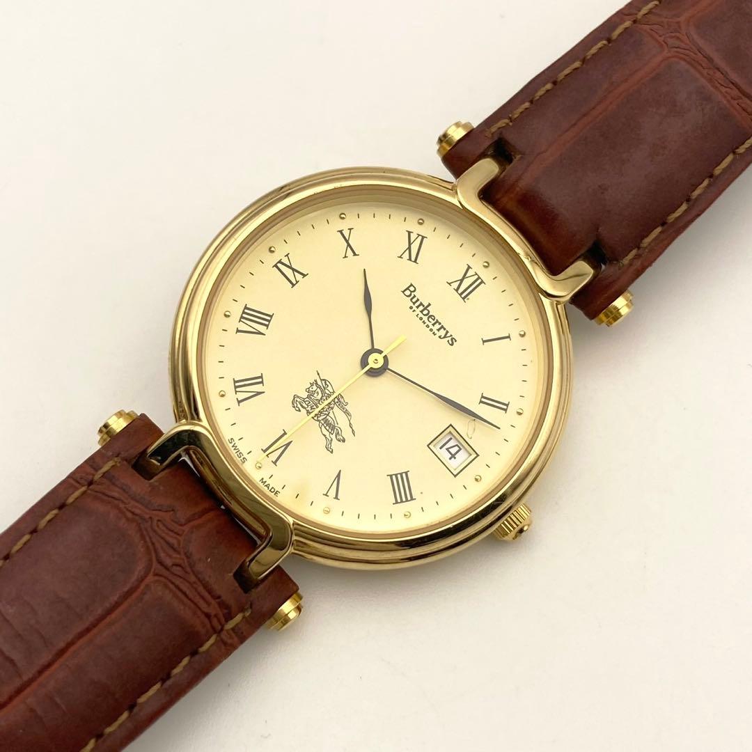 稼働】BURBERRY 腕時計 新品電池 レディース デイト ローマン - メルカリ