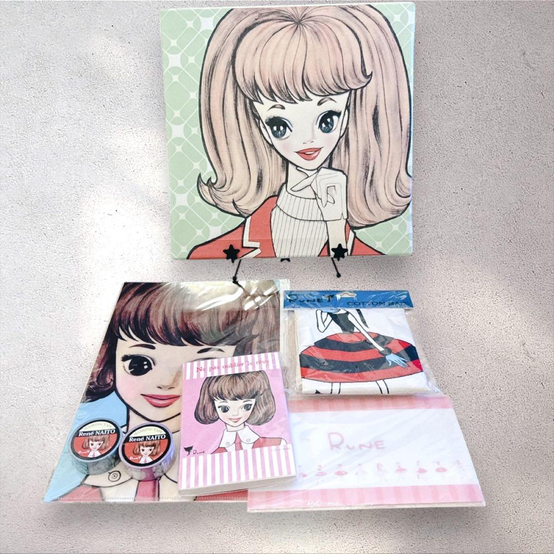 内藤ルネ アートパネル ノート チケットホルダー クリアファイル バッグ テープ 内藤ルネ アートパネル ノート チケットホルダー クリアファイル