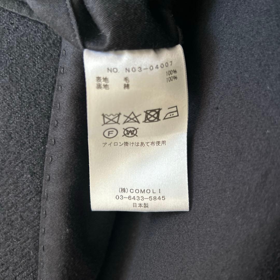 COMOLI 18AWウールショールカラーコートSIZE1