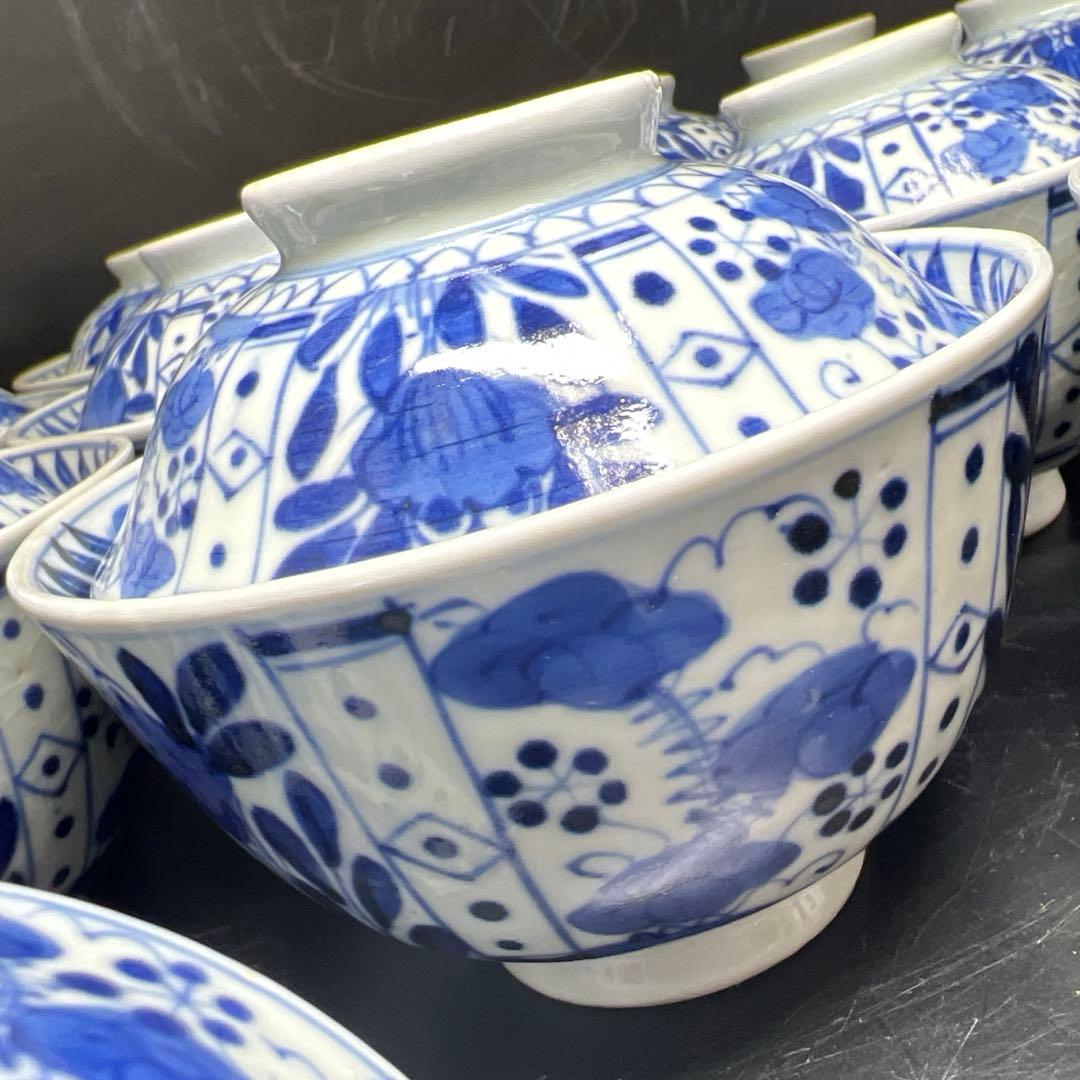 古伊万里の器 – Kotto Shop 江戸中期 古伊万里染付芙蓉手蓋茶碗