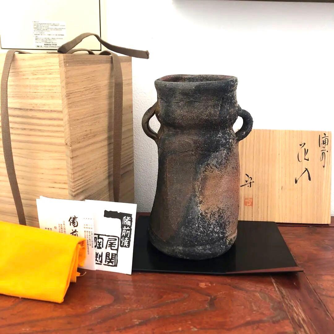 備前焼　柴岡守　花入　花瓶　フラワーベース　箱　布　壺 備前焼 柴岡守 花入 花瓶 フラワーベース 箱 布 壺 Yahoo!オークション