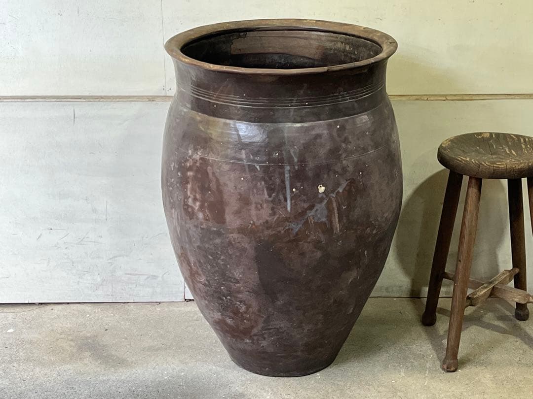 ヨ*ー様 古い唐津焼の大甕73.5cm 大瓶 壺 水瓶 古民具 ヨ*ー様 古い唐津焼の大甕73.5cm 大瓶 壺 水瓶 古民具