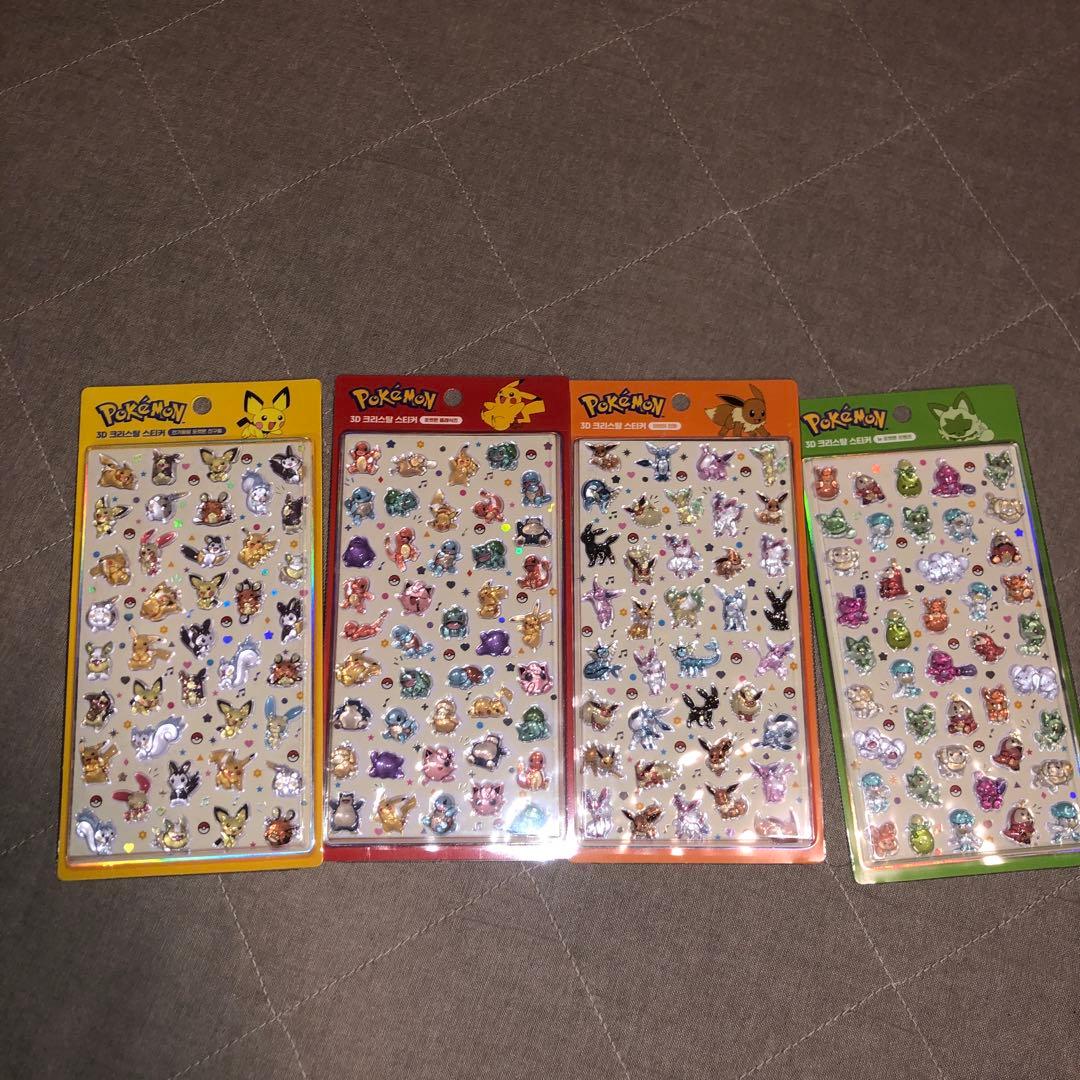 韓国限定 ポケモン ボンボンドロップシール 全4種類セット - メルカリ
