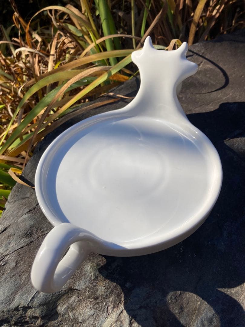 ヨーロッパ製　牛のチーズ皿　白磁　陶器皿La Porcellana Bianca
