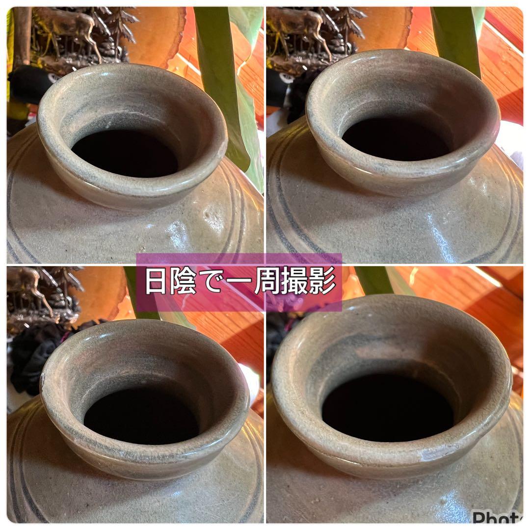 梅瓶 李朝時代 高麗 青磁 カケあり 貫入 朝鮮古美術 草花紋様 骨董