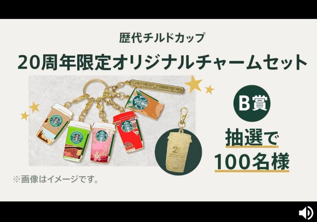 スターバックス 20周年限定 オリジナルチャームセット100名様限定品