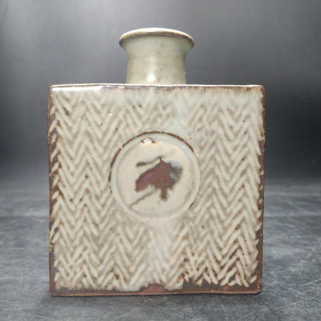 島岡達三造地釉縄文象嵌方壺 共箱 人間国宝