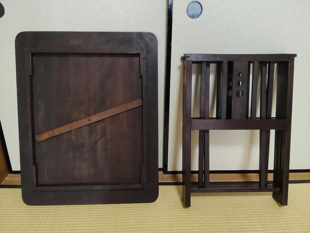 旧日本楽器（ヤマハ）製 昭和初期アンティーク 折り畳み机、椅子セット