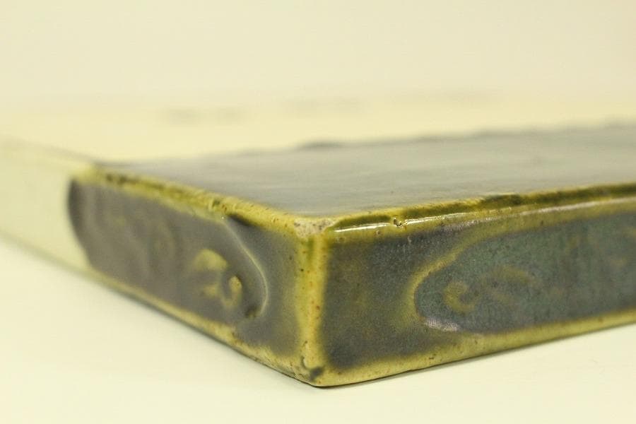 茶道具 織部 敷瓦 オリベ(メ1456)