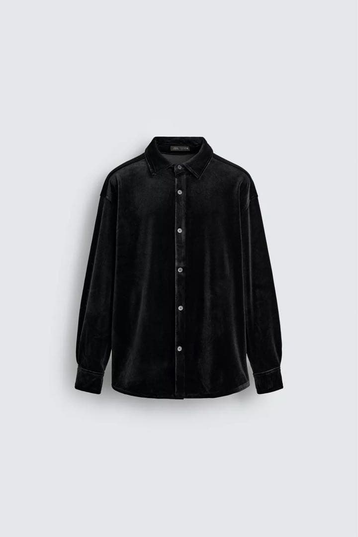 ZARA ザラ ベルベットリラックスフィットシャツジャケット M