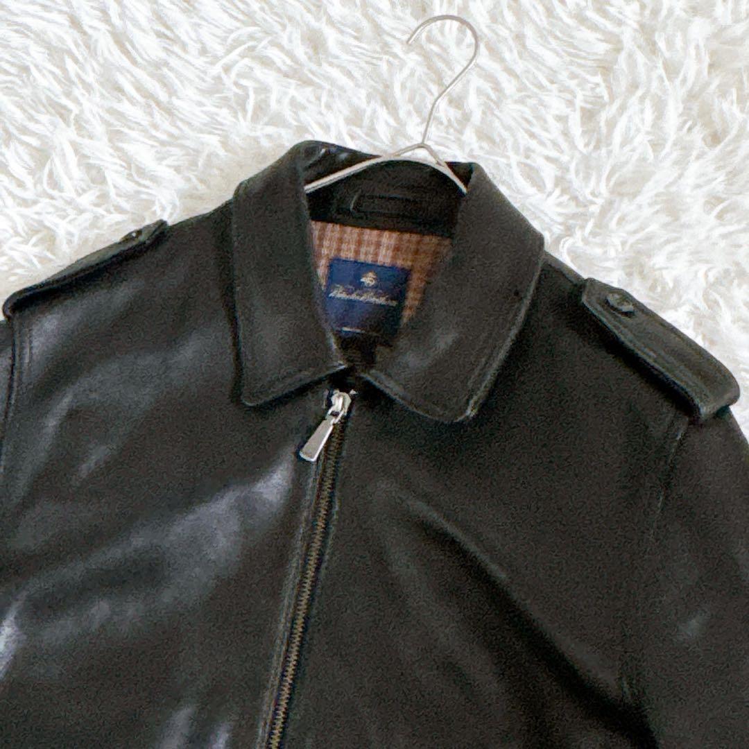 Lサイズ✨ブルックスブラザーズ オールレザージャケット フルジップ