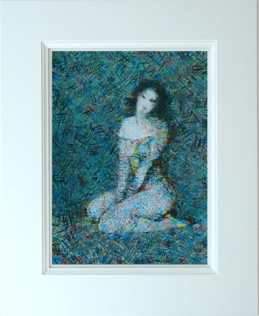 油絵 菅家令子 絵 絵画 インテリア uF6-010611 人物女性