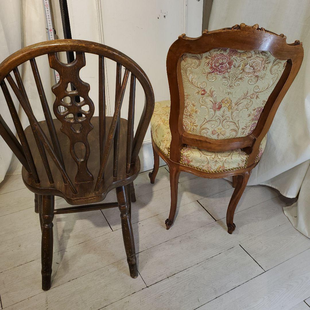 ウィンザーチェアとビクトリアン椅子のセット アンティーク 1880年代