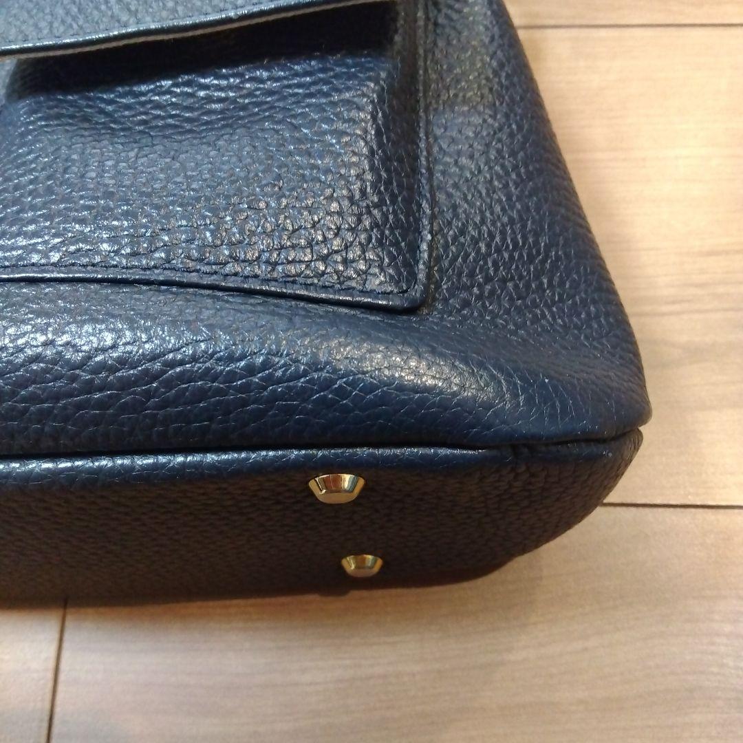 アタオ チヴィ 2way ショルダーバッグ ハンドバッグ レザー ネイビー