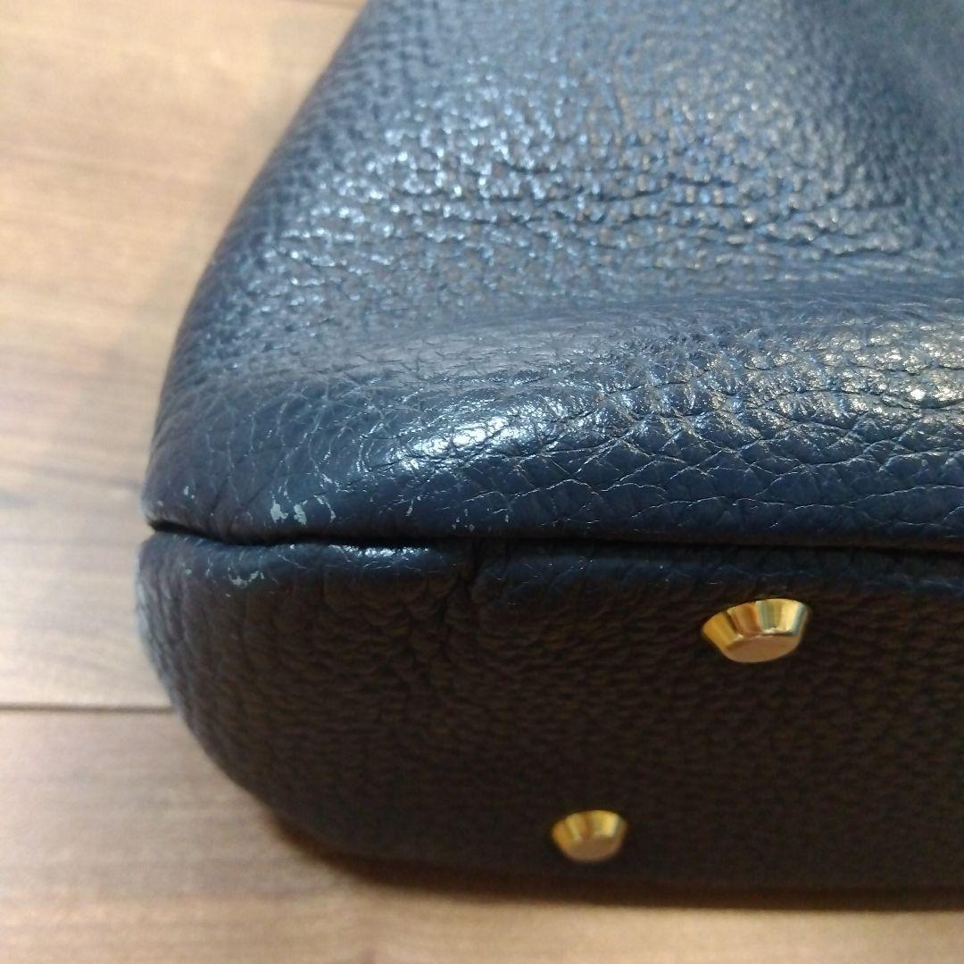 アタオ チヴィ 2way ショルダーバッグ ハンドバッグ レザー ネイビー